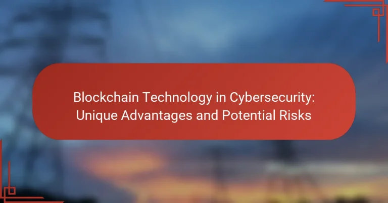 Blockchain Technology in Cybersecurity: Unique Advantages and Potential Risks
