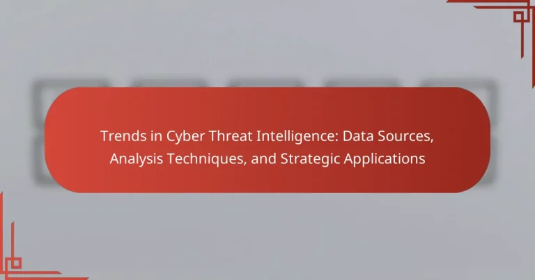 Trends in Cyber Threat Intelligence: Data Sources, Analysis Techniques, and Strategic Applications