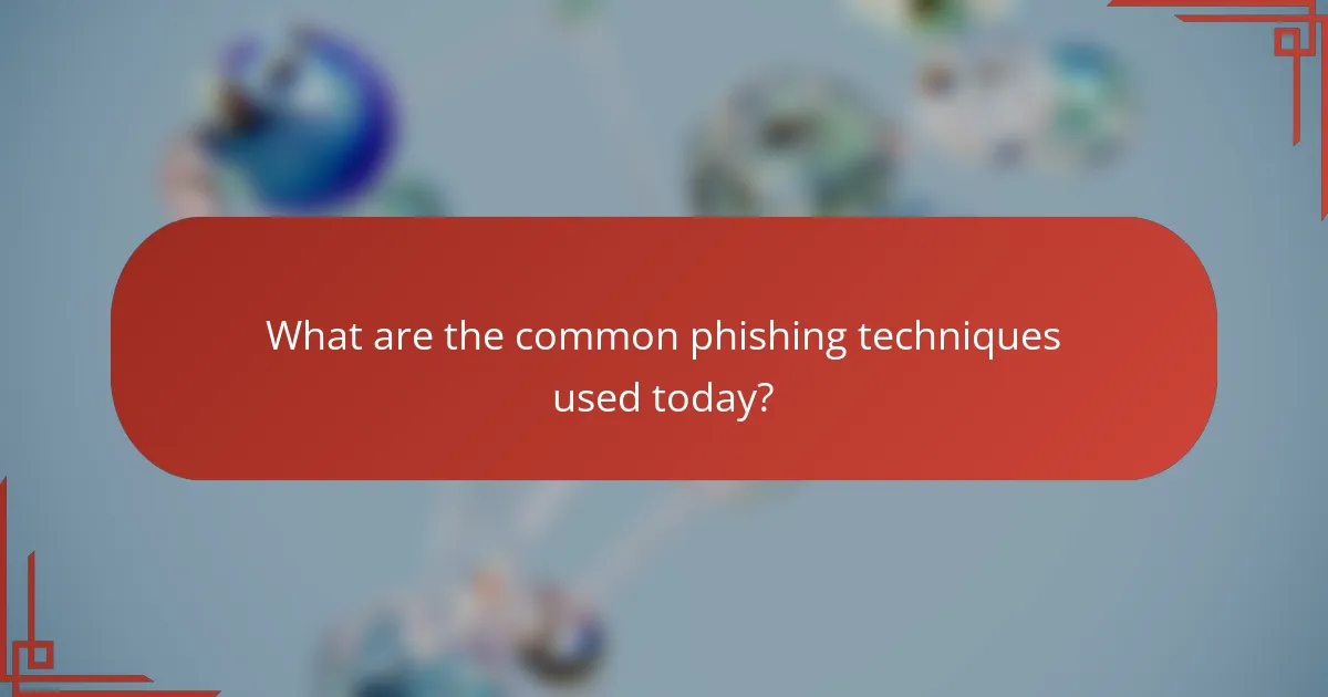 What are the common phishing techniques used today?