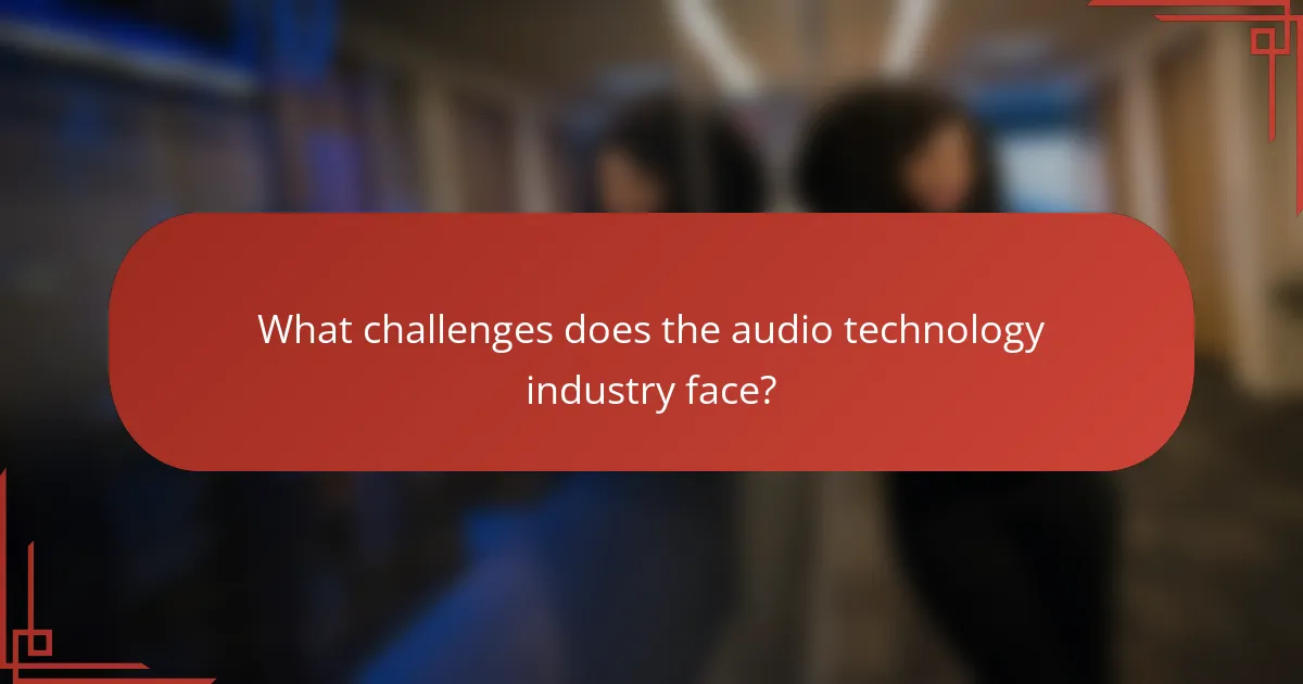 What challenges does the audio technology industry face?
