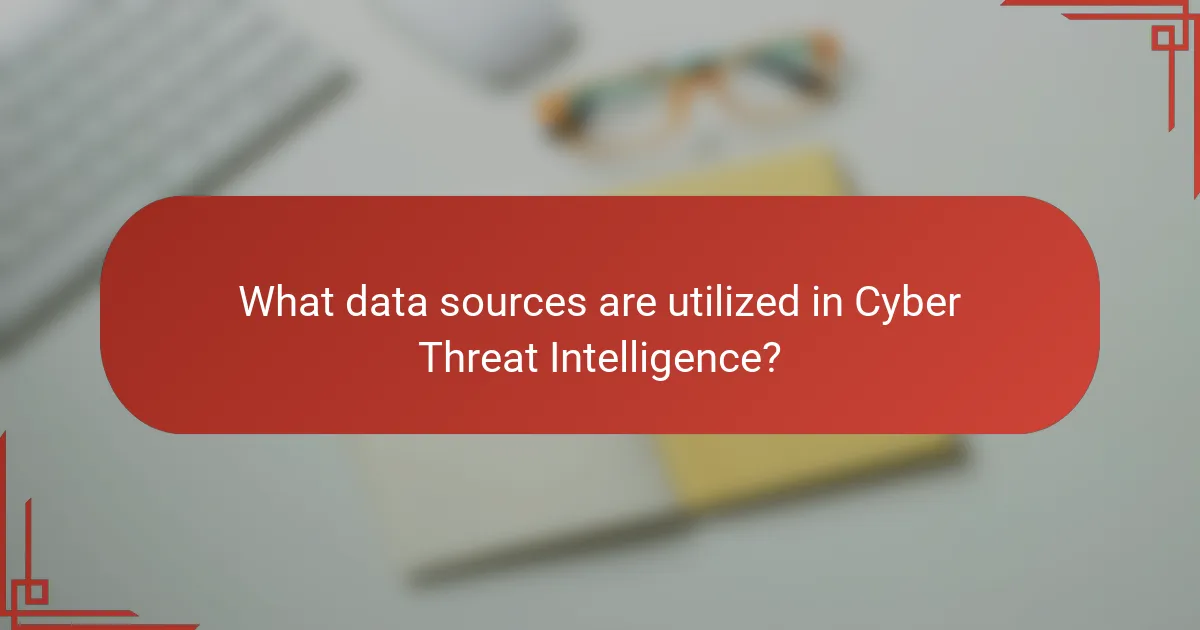 What data sources are utilized in Cyber Threat Intelligence?